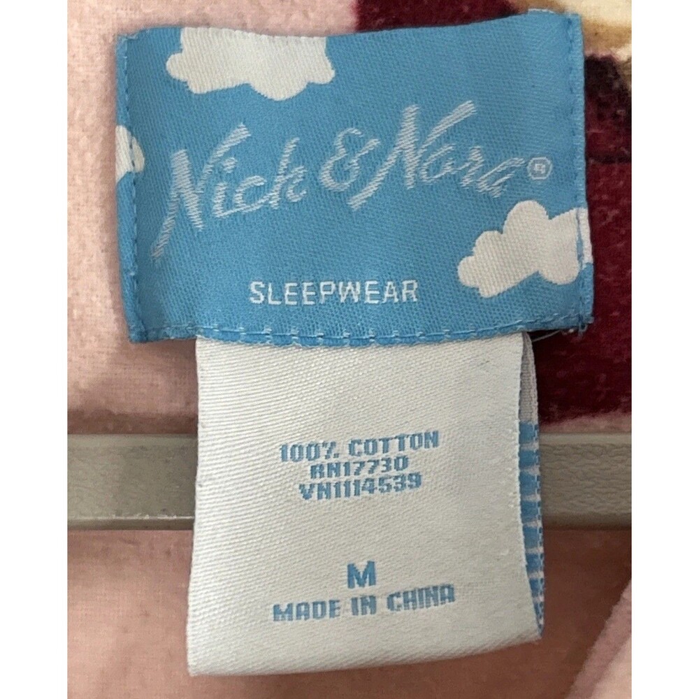 Nick & Nora Pajama Set Womens Medium Sock Monkey Sleepwear Pajamas Top Pants - Picture 2 of 9